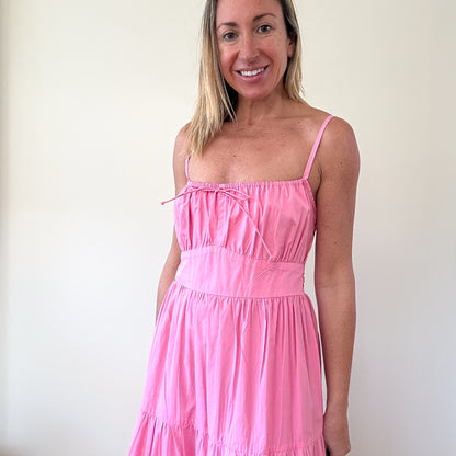 Faithfull The Brand Alexia Gathered Tier Midi Dress - Size Small