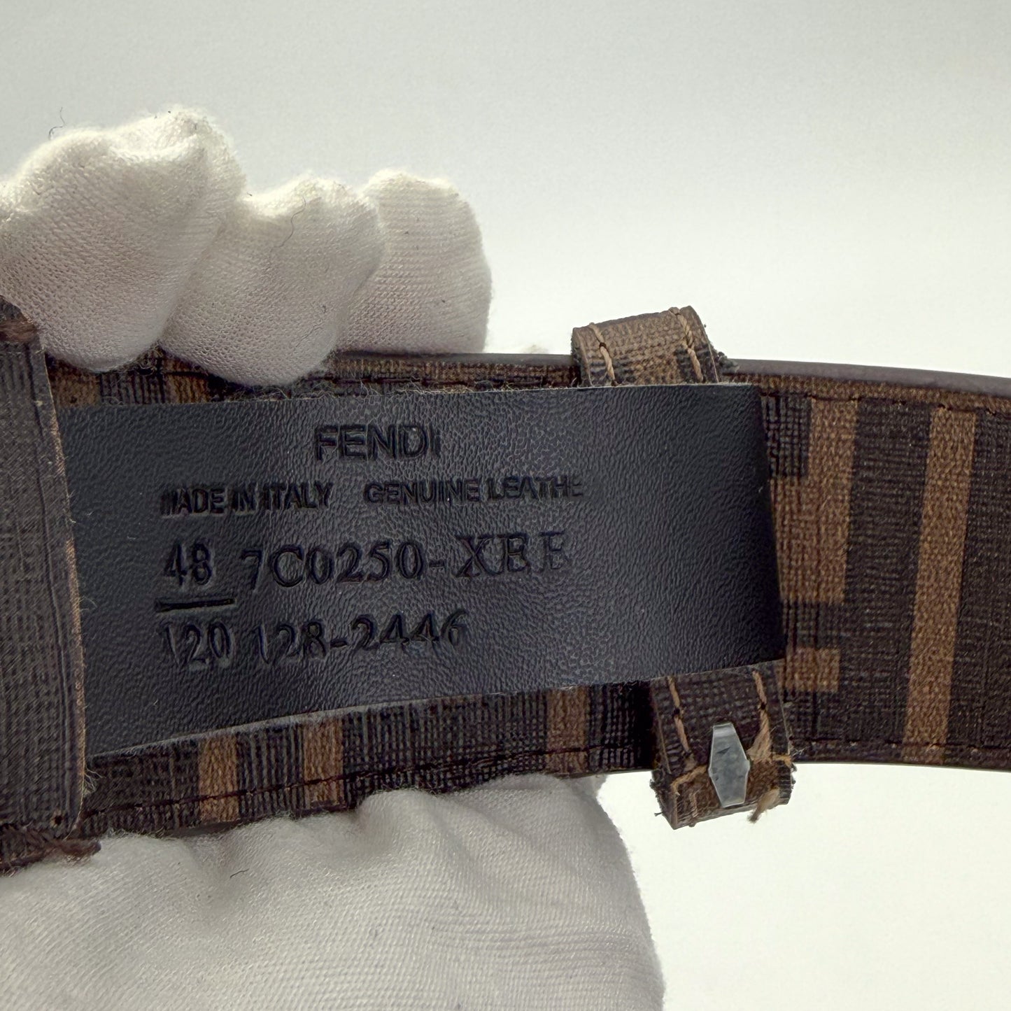 Fendi FF Monogram Canvas Coated Belt