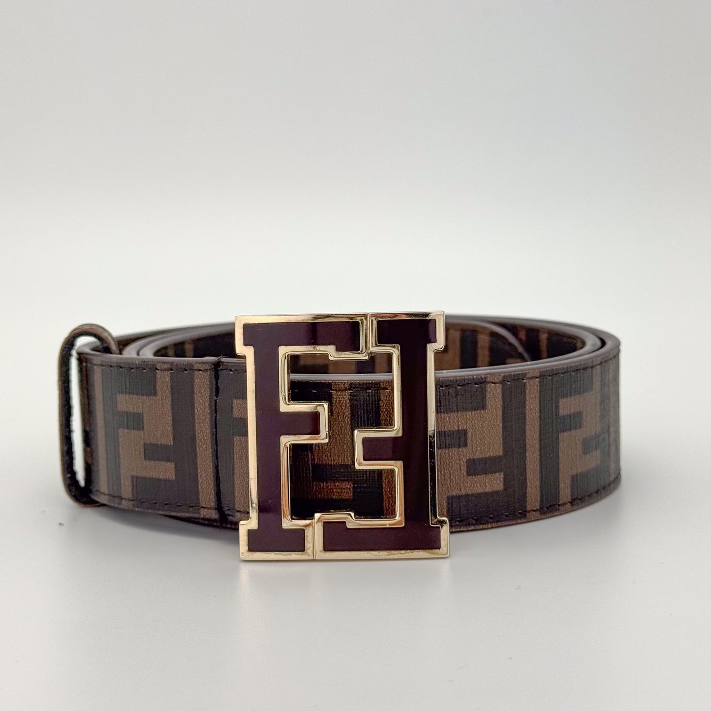 Fendi FF Monogram Canvas Coated Belt