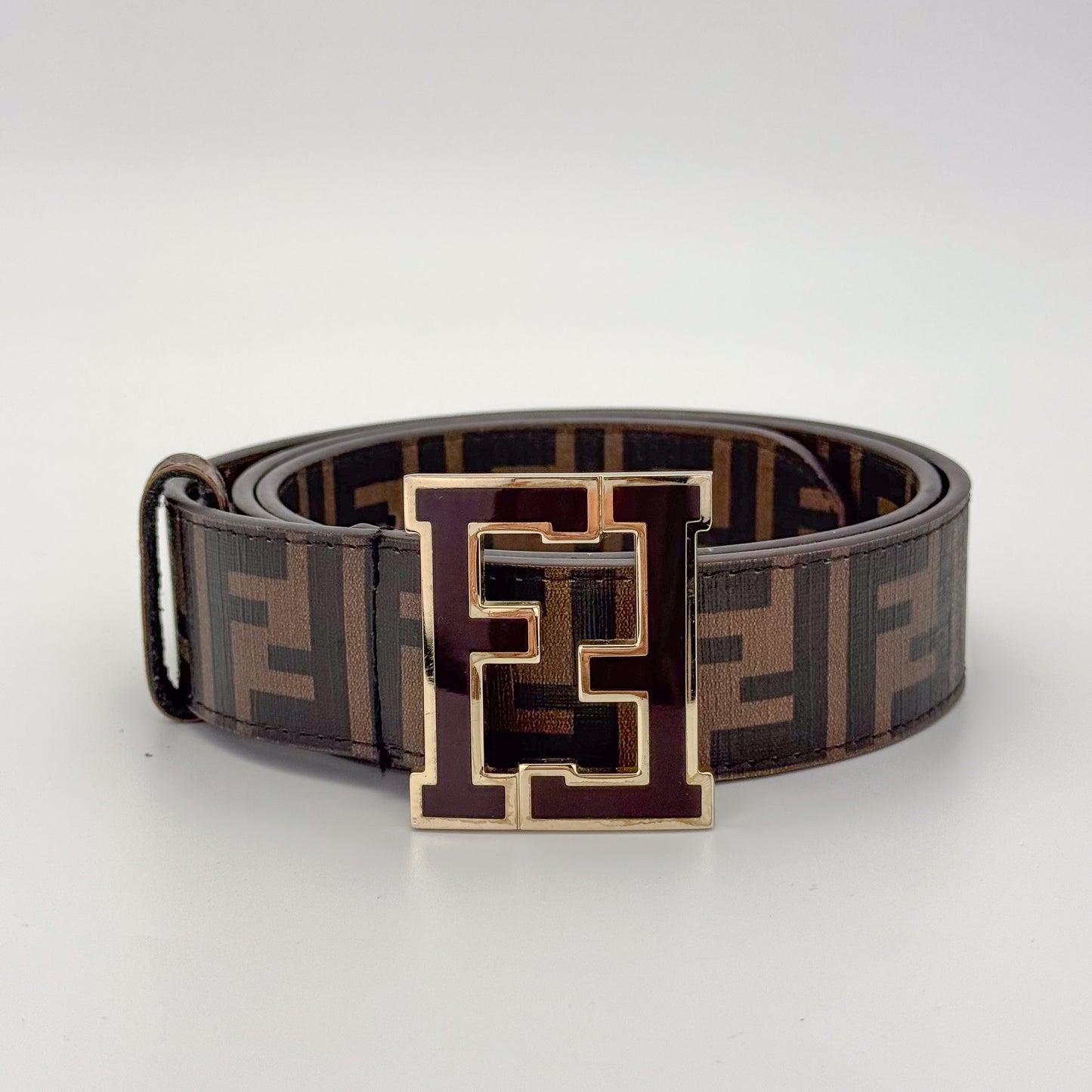 Fendi FF Monogram Canvas Coated Belt