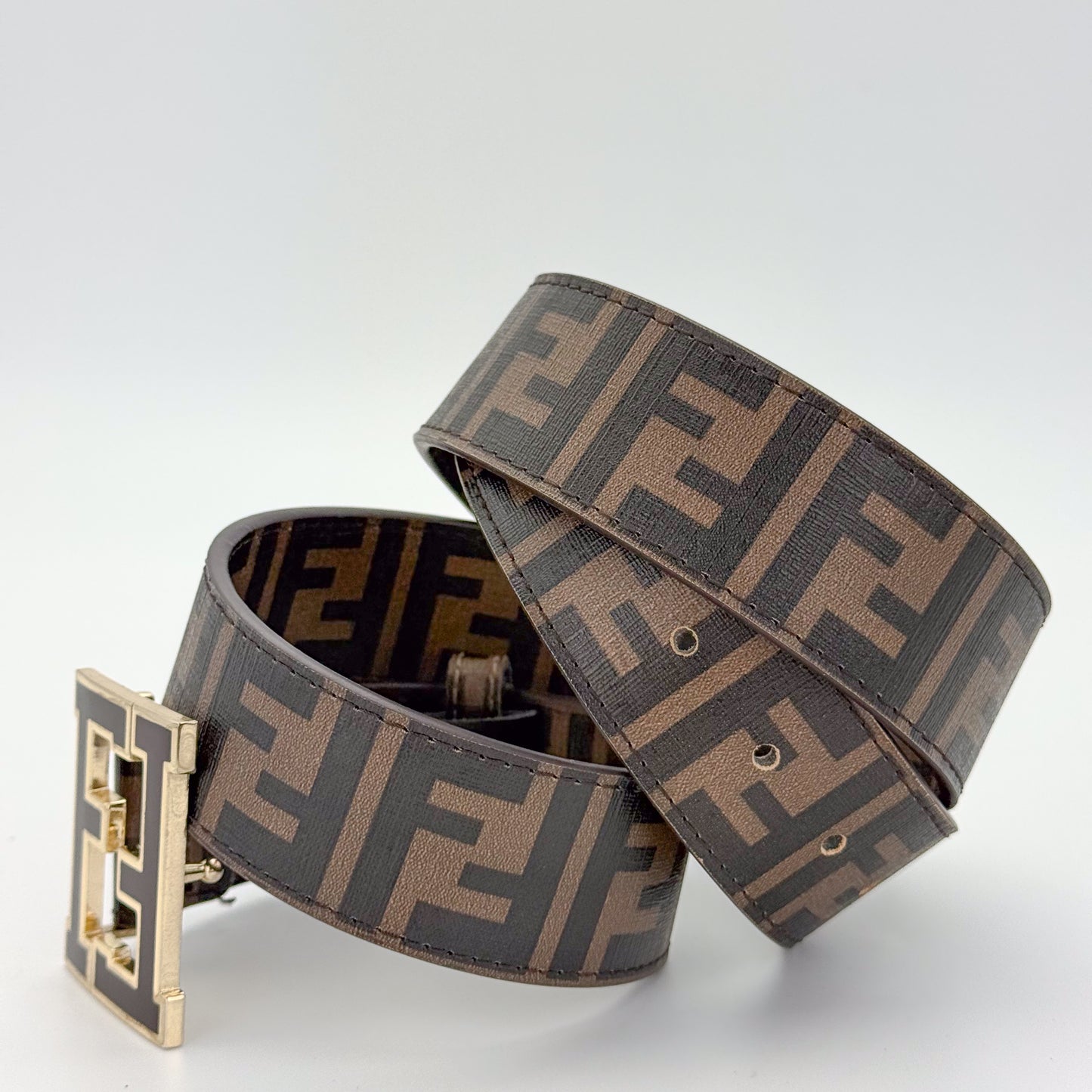 Fendi FF Monogram Canvas Coated Belt