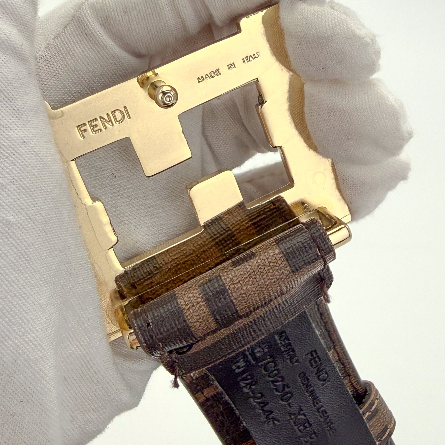 Fendi FF Monogram Canvas Coated Belt