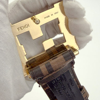 Fendi FF Monogram Canvas Coated Belt