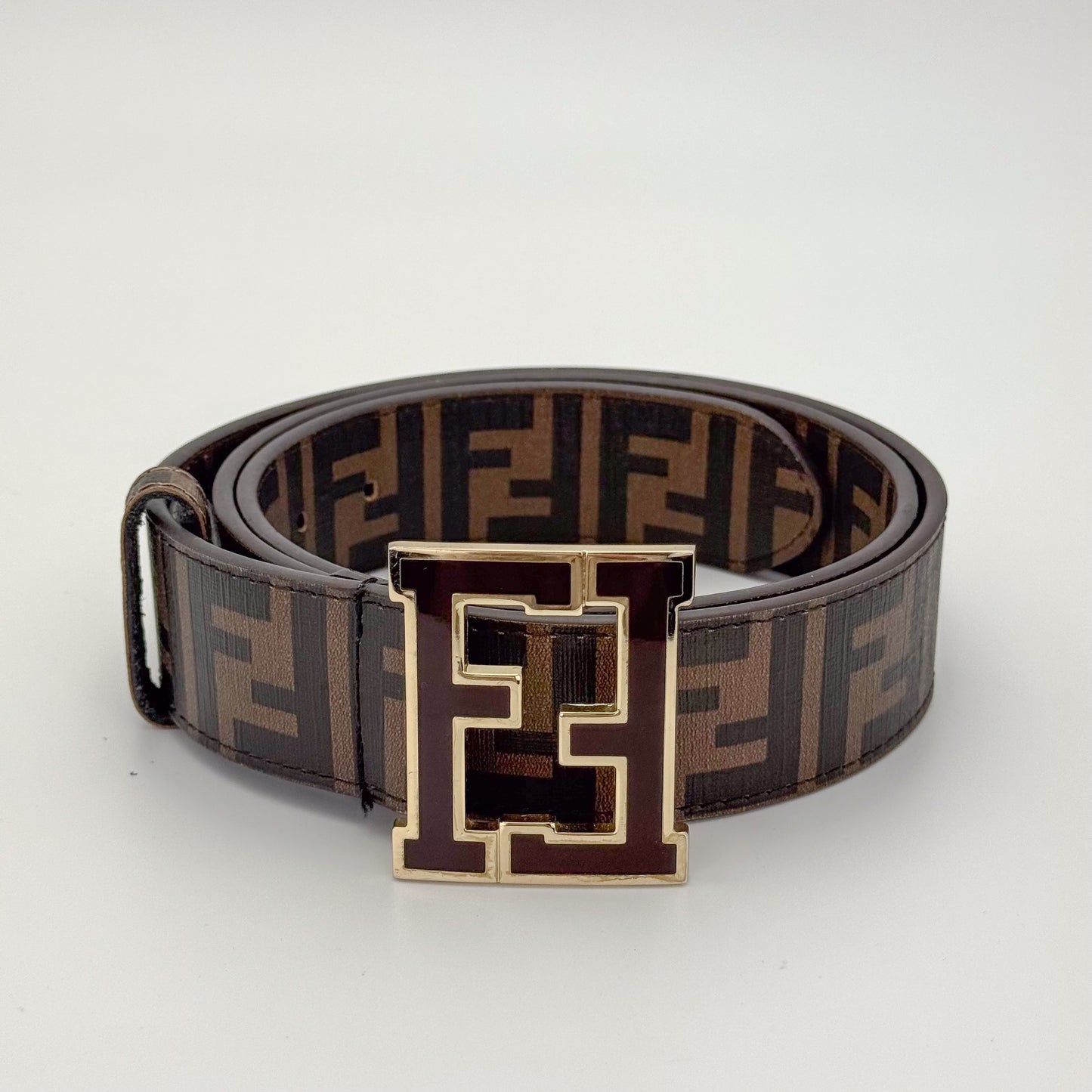 Fendi FF Monogram Canvas Coated Belt