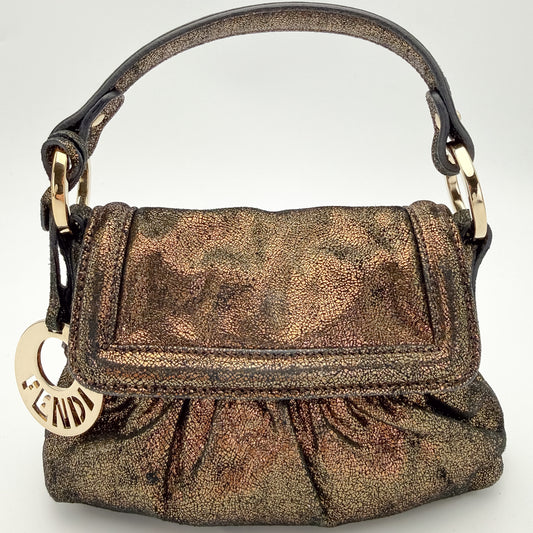 Fendi Zucca Chef Shoulder Bag in Bronze