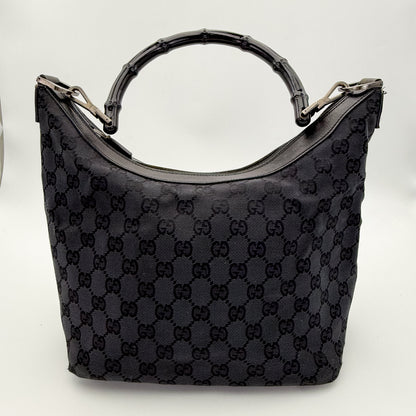 Gucci Bamboo Shoulder Bag in Monogram Canvas