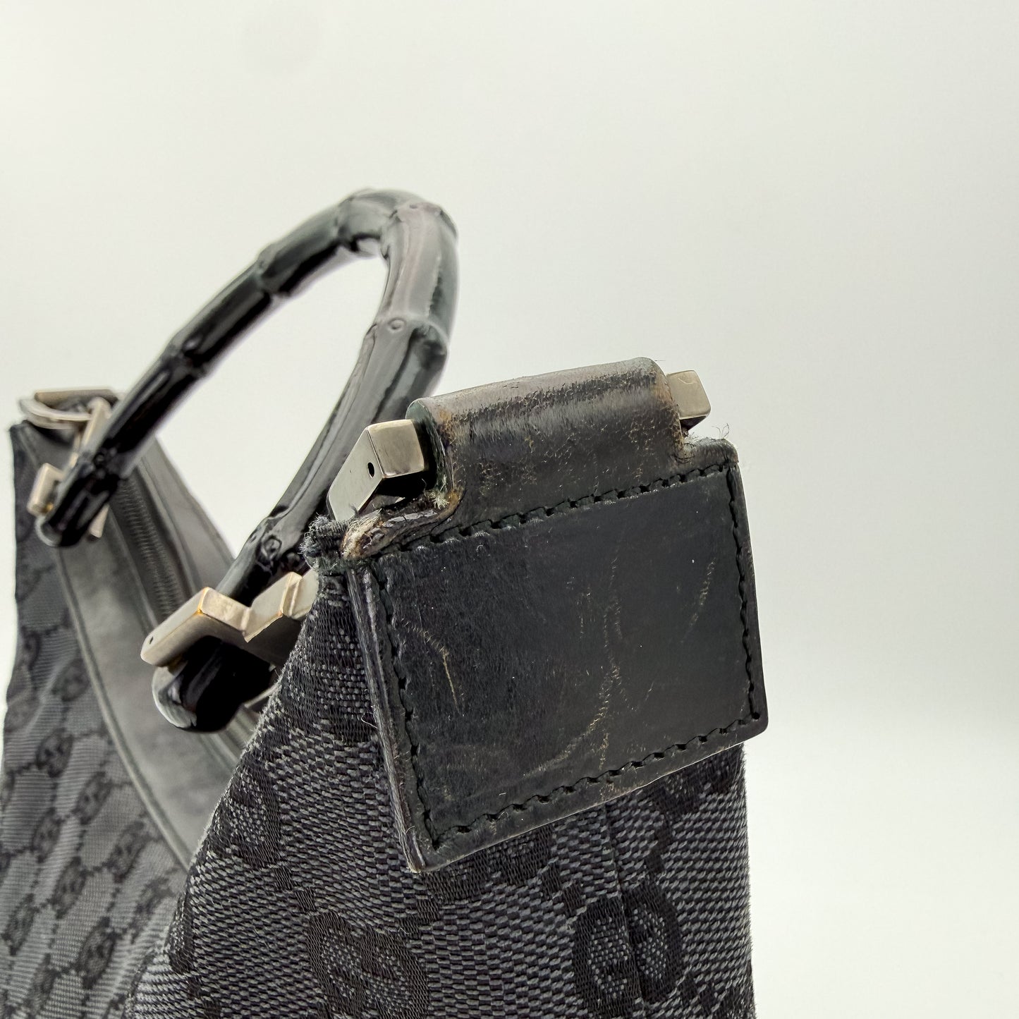 Gucci Bamboo Shoulder Bag in Monogram Canvas