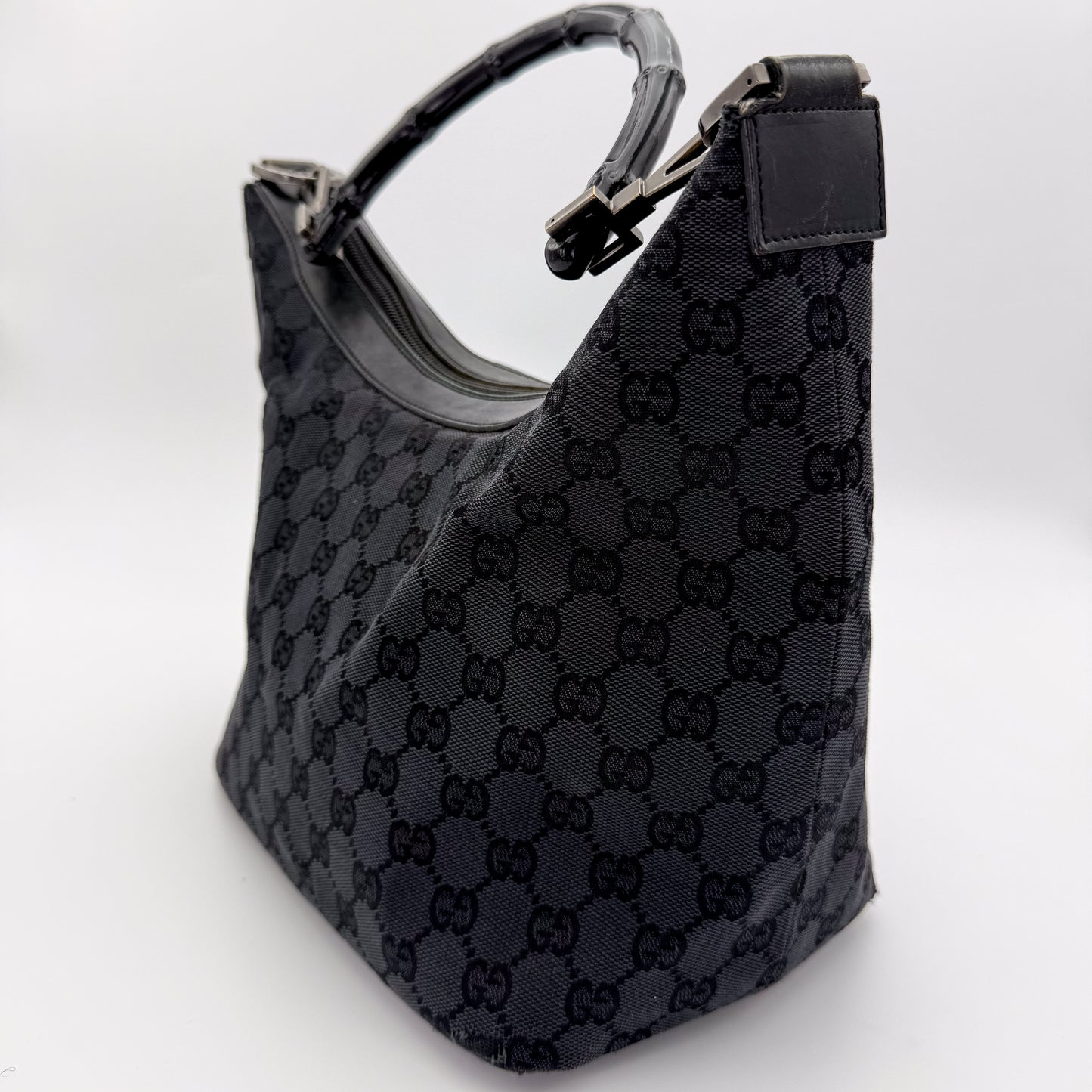 Gucci Bamboo Shoulder Bag in Monogram Canvas