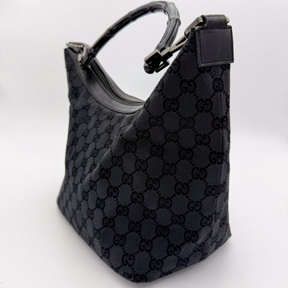 Gucci Bamboo Shoulder Bag in Monogram Canvas