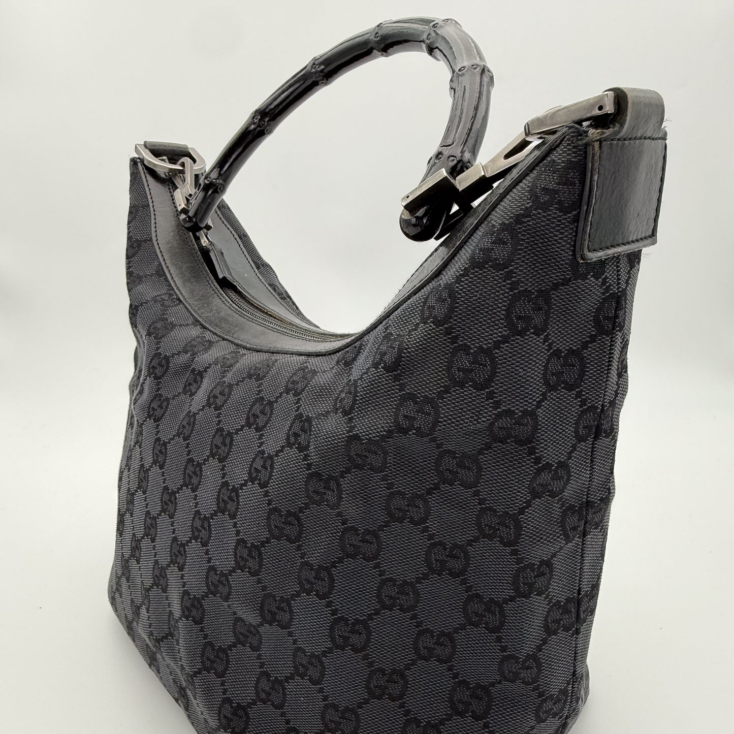 Gucci Bamboo Shoulder Bag in Monogram Canvas