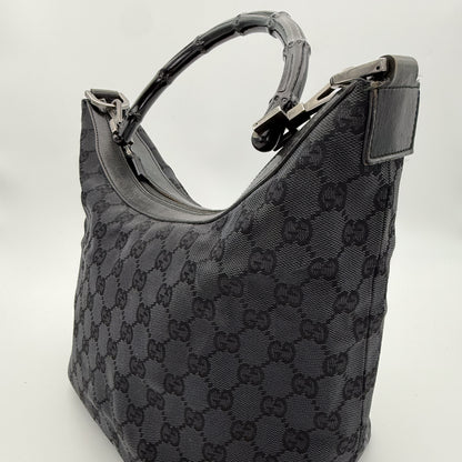 Gucci Bamboo Shoulder Bag in Monogram Canvas