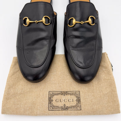 Gucci Black Leather Princetown Loafers - Size 37