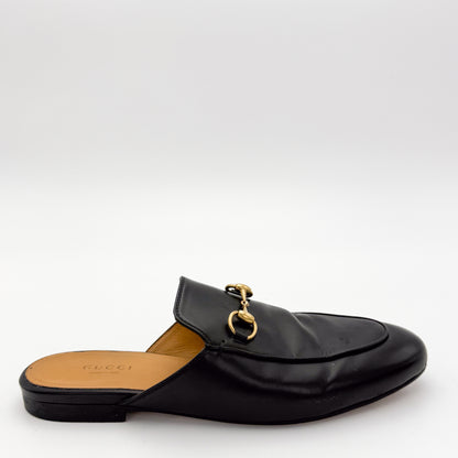 Gucci Black Leather Princetown Loafers - Size 37