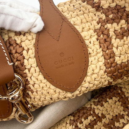 Gucci raffia tote authenticity leather patch with serial number stamp