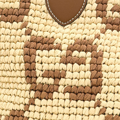 Brand new Gucci raffia tote with GG woven logo