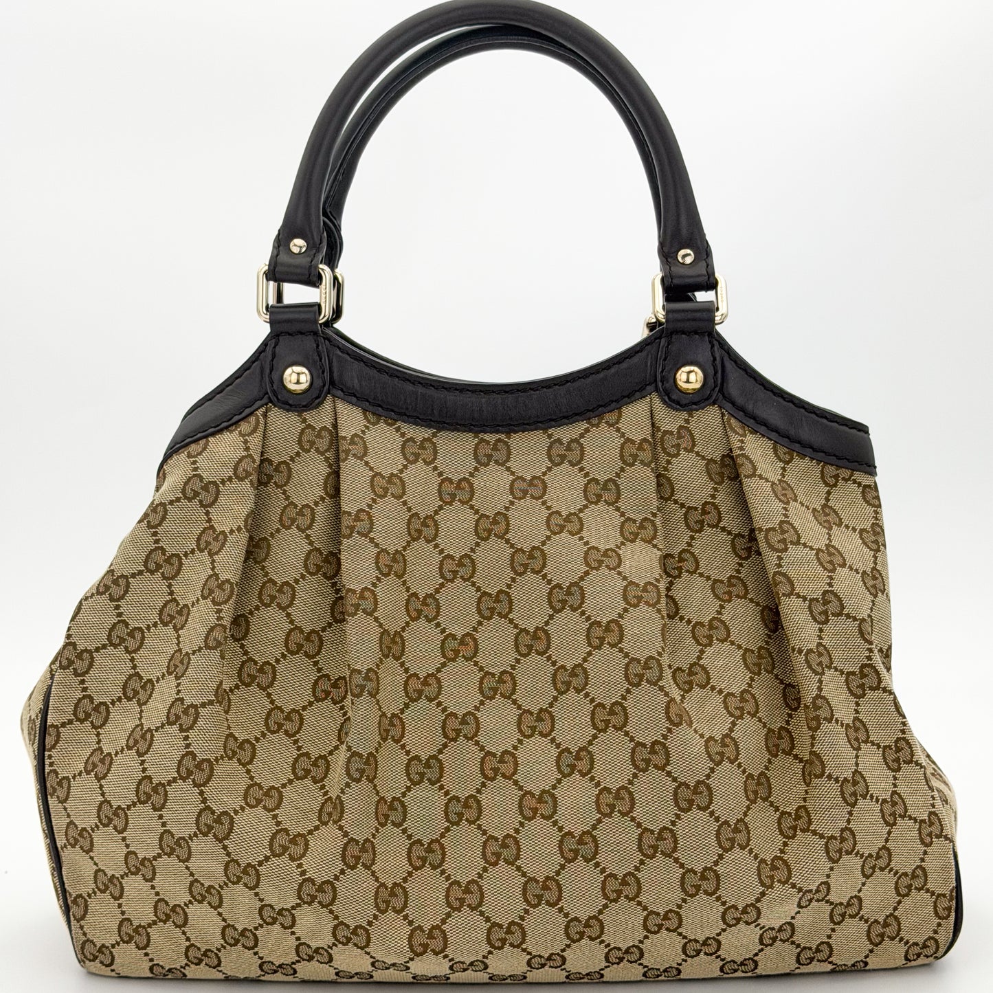 Brand new unworn Gucci Sukey GG canvas tote back view