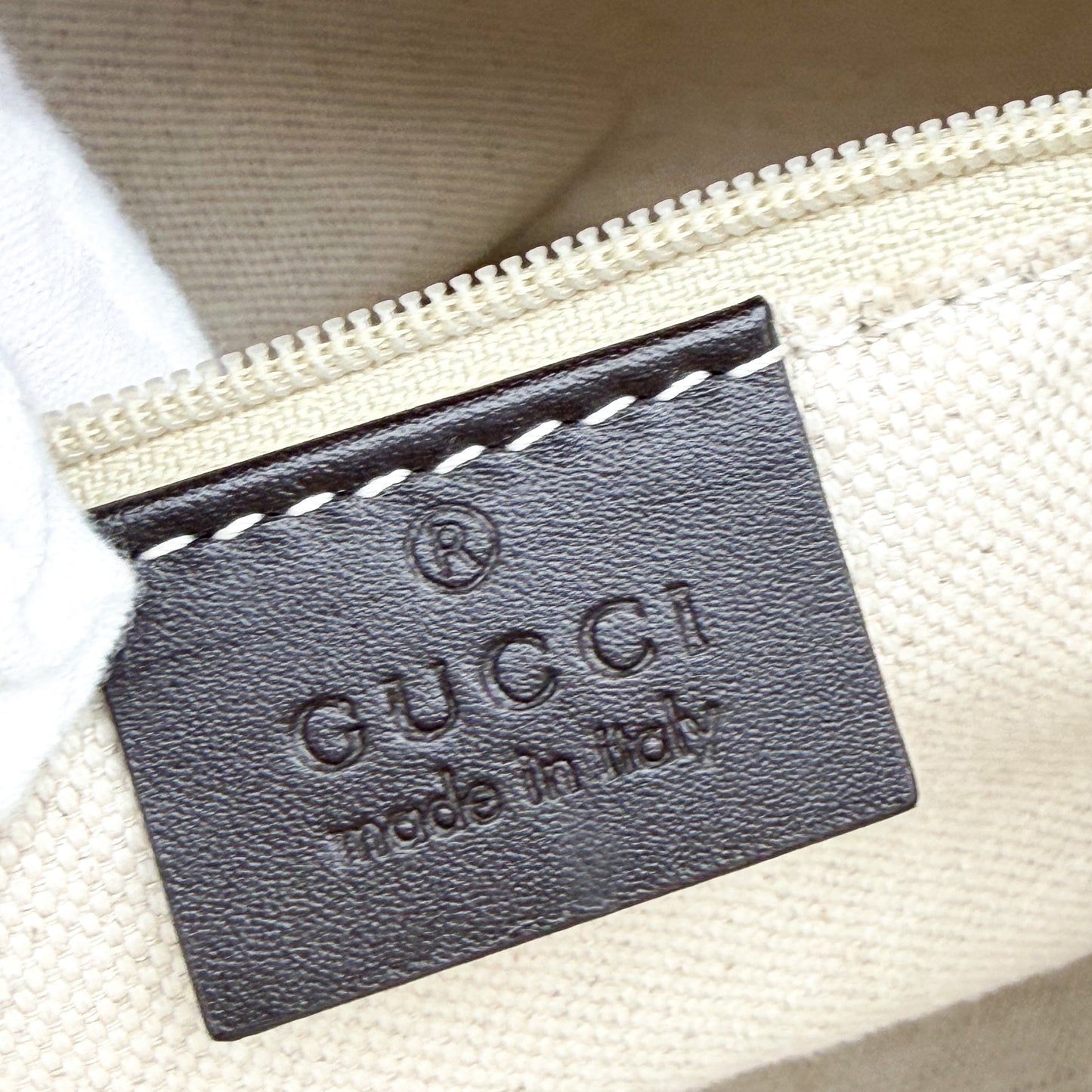 Gucci Sukey tote authenticity leather label with serial number