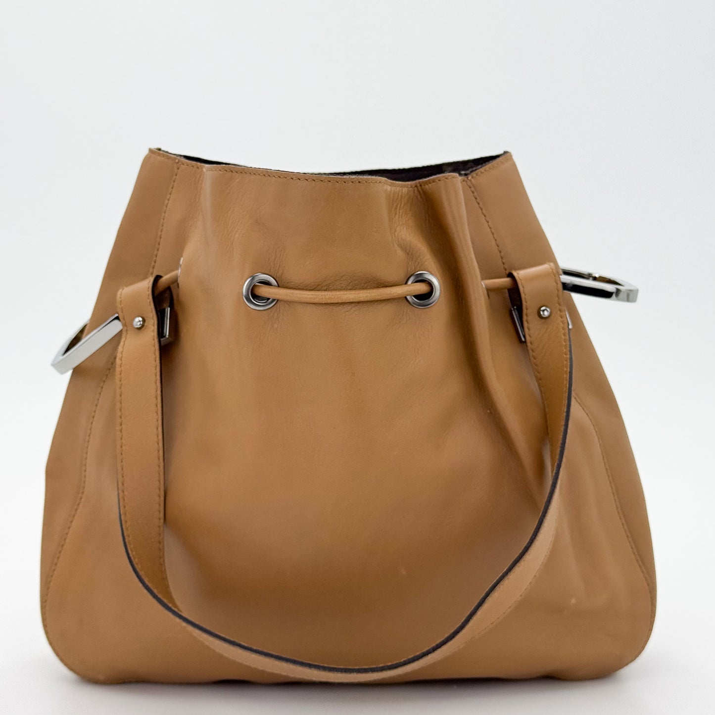 Gucci Tan Leather Bucket Bag
