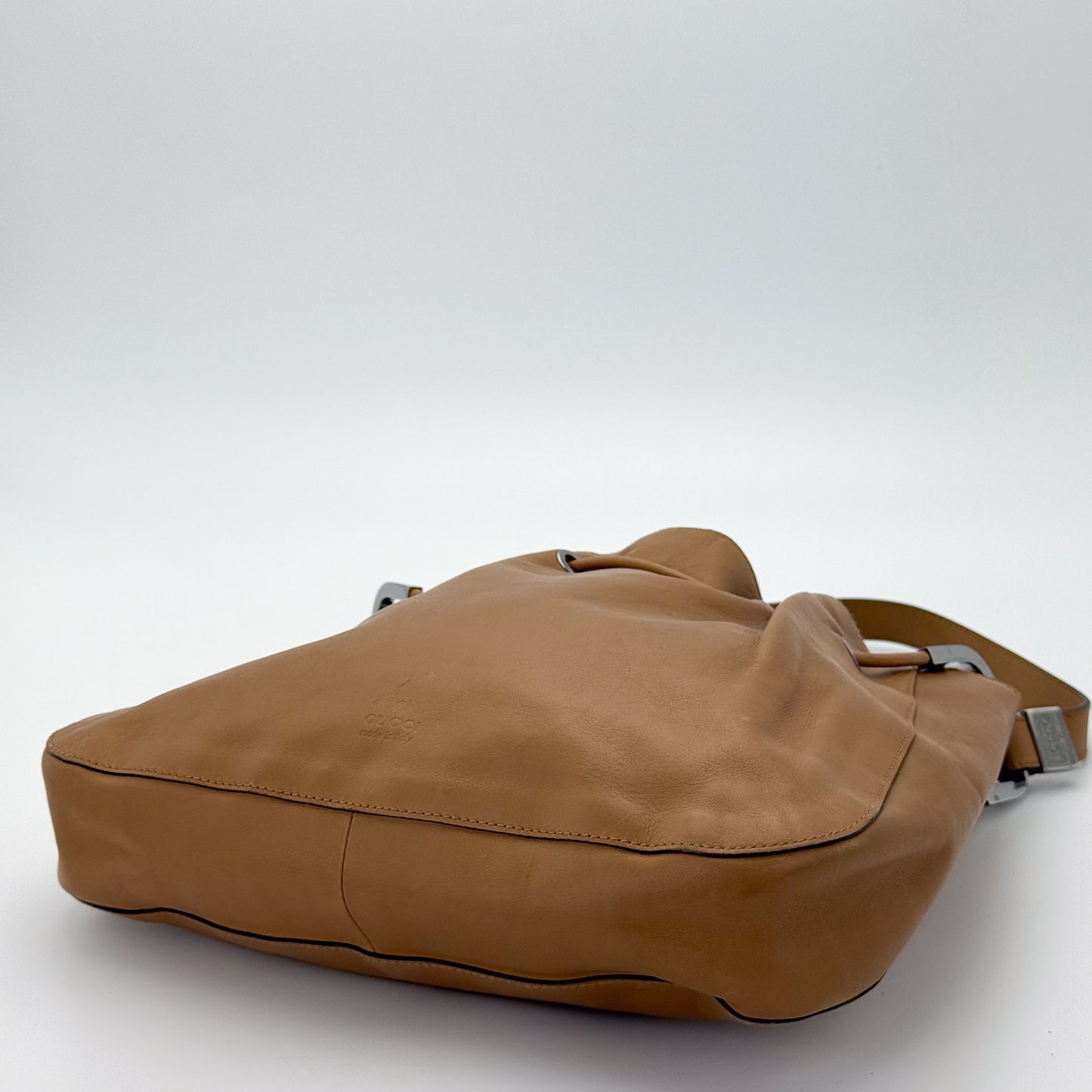 Gucci Tan Leather Bucket Bag