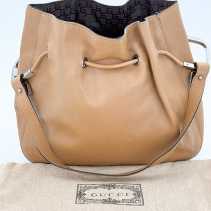 Gucci Tan Leather Bucket Bag