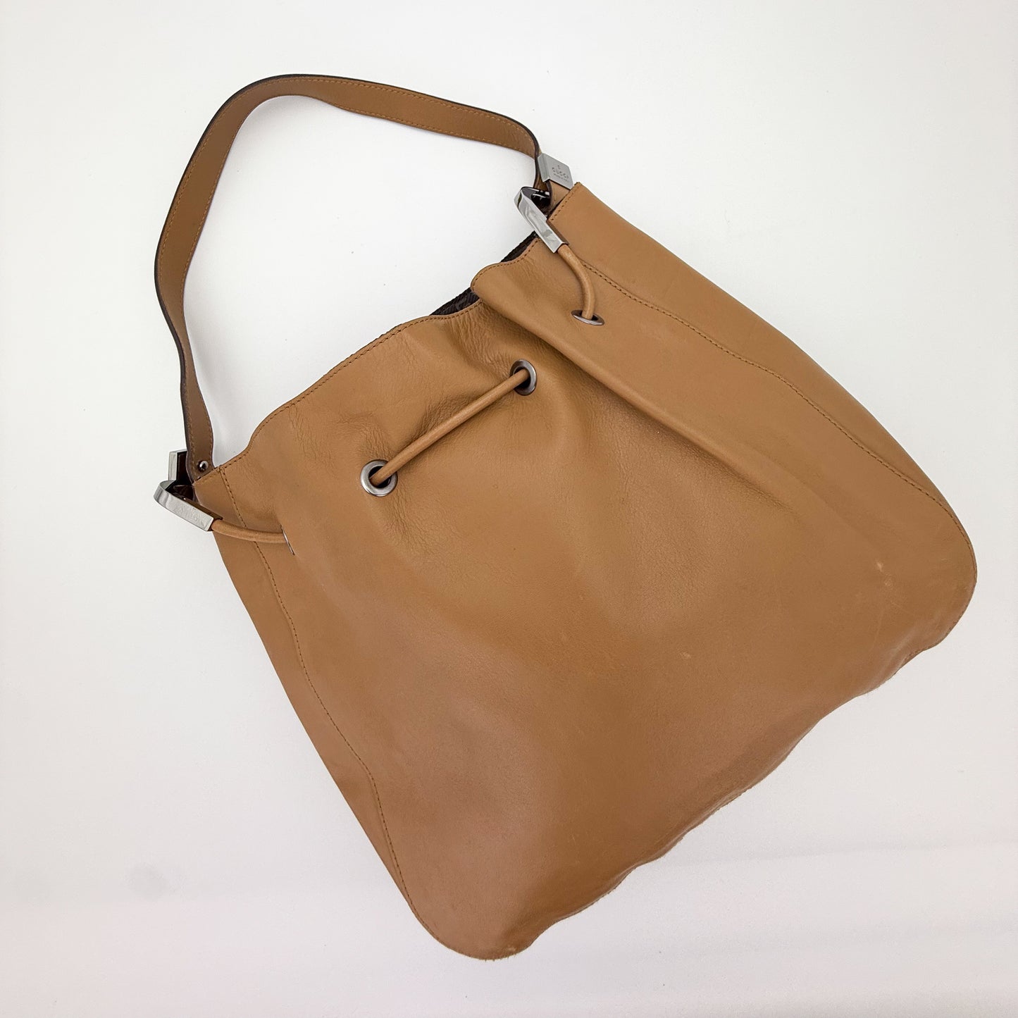 Gucci Tan Leather Bucket Bag