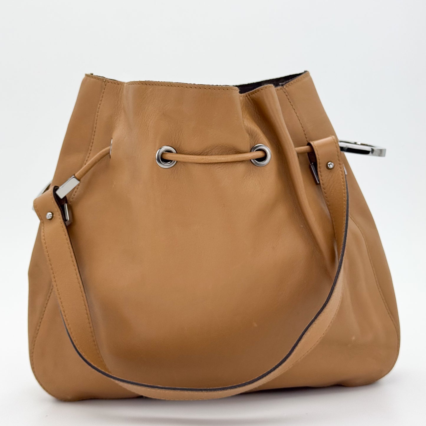 Gucci Tan Leather Bucket Bag