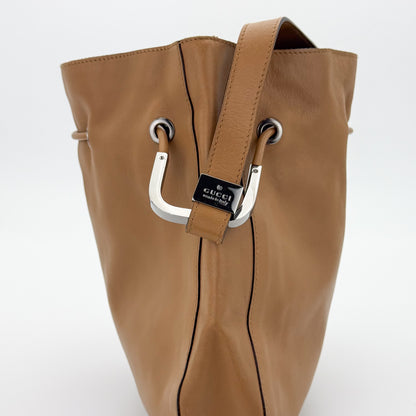 Gucci Tan Leather Bucket Bag
