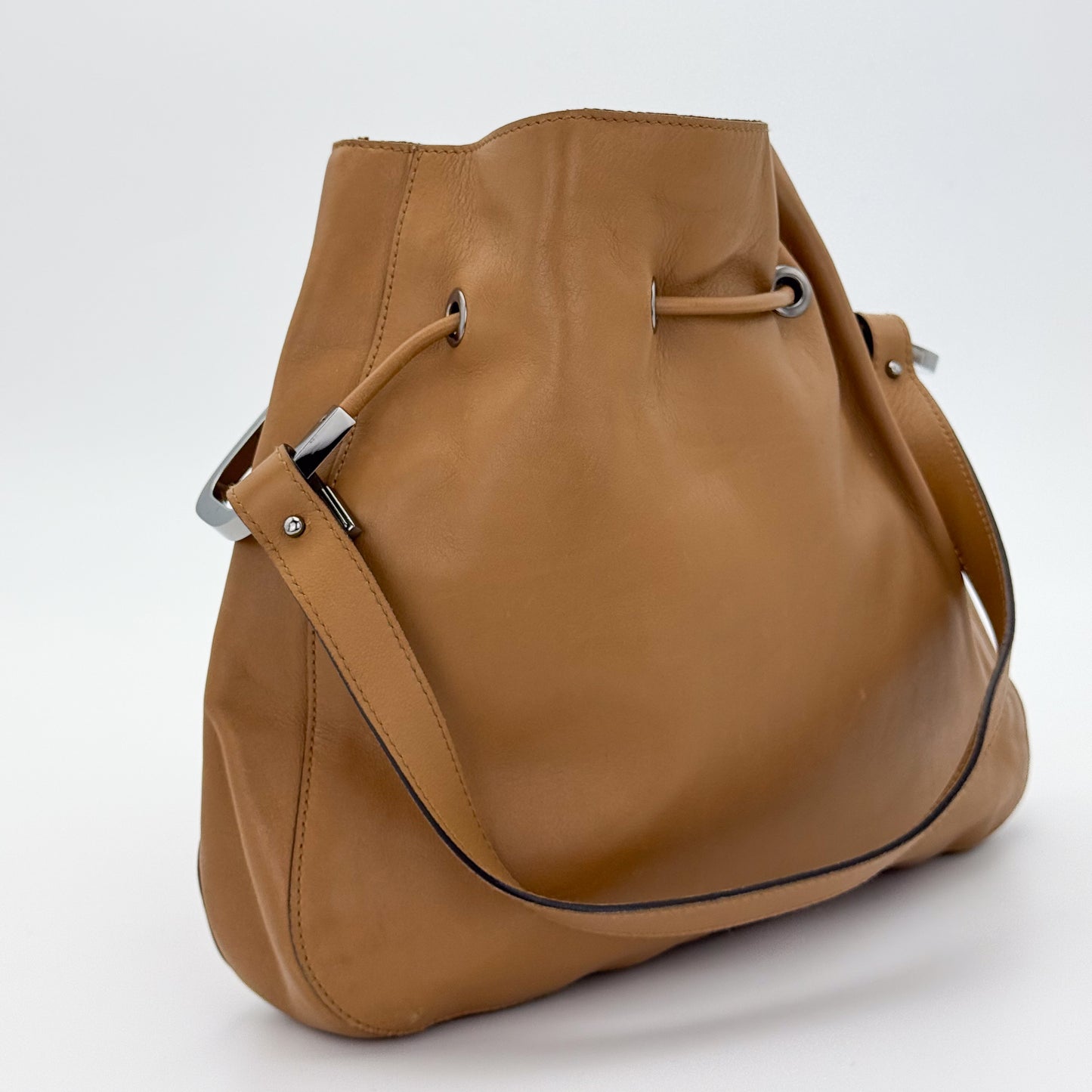 Gucci Tan Leather Bucket Bag