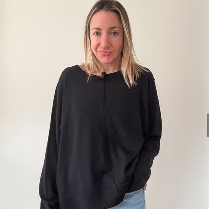 Hana San Classic Black Fine Knit Jumper - Size 12