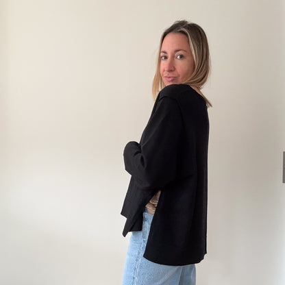 Hana San Classic Black Fine Knit Jumper - Size 12