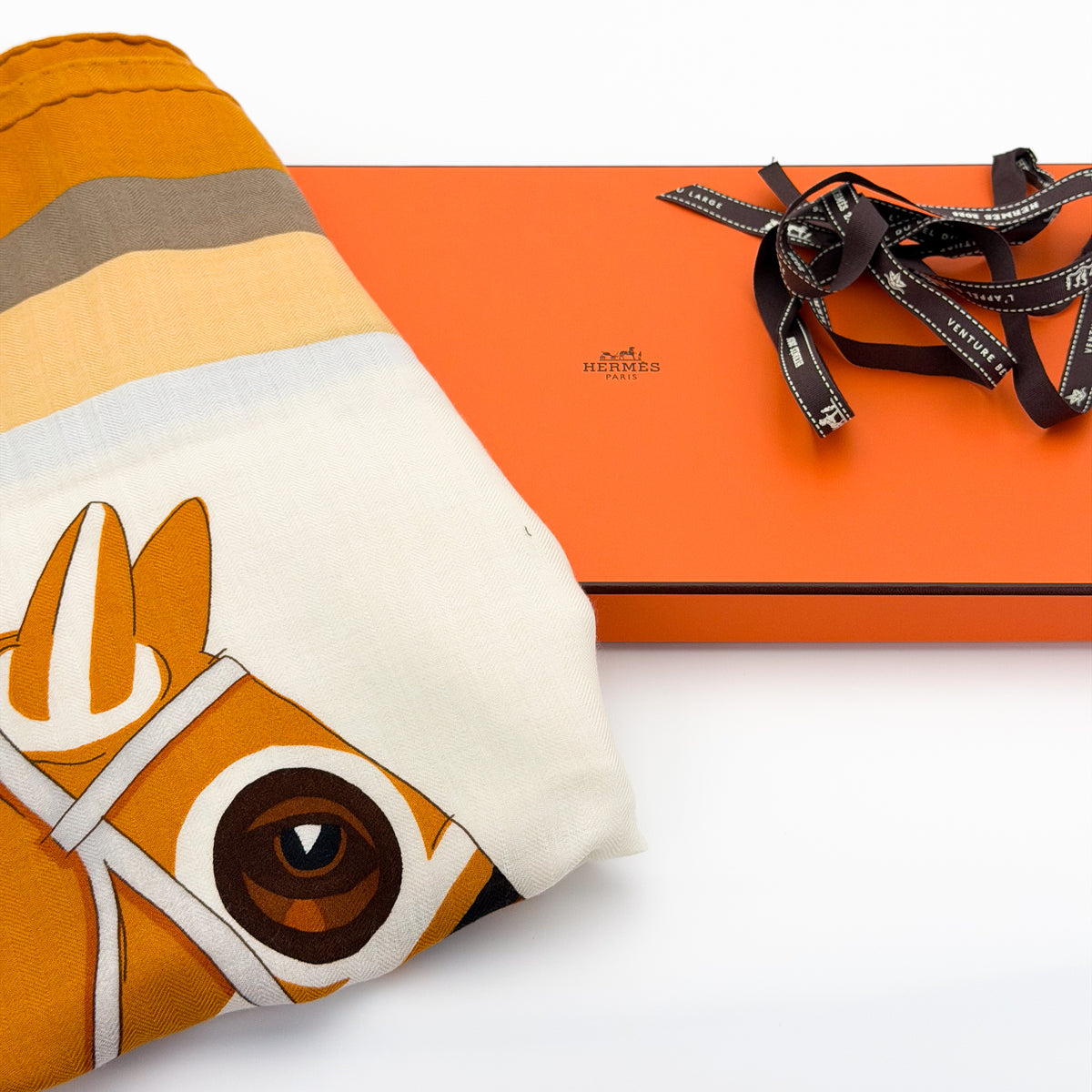 Hermès Cheval à la Couverture shawl with original box