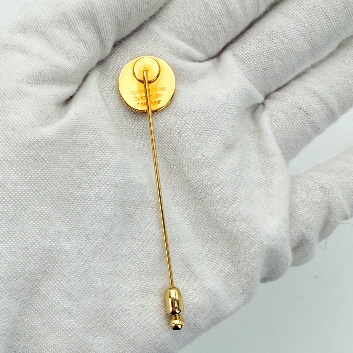 Hermès Clou de Selle Gold-Tone Pin Brooch