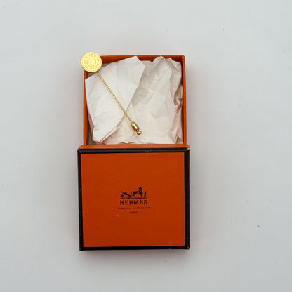 Hermès Clou de Selle Gold-Tone Pin Brooch