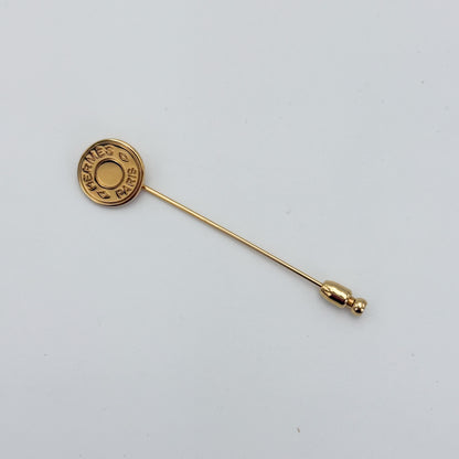 Hermès Clou de Selle Gold-Tone Pin Brooch