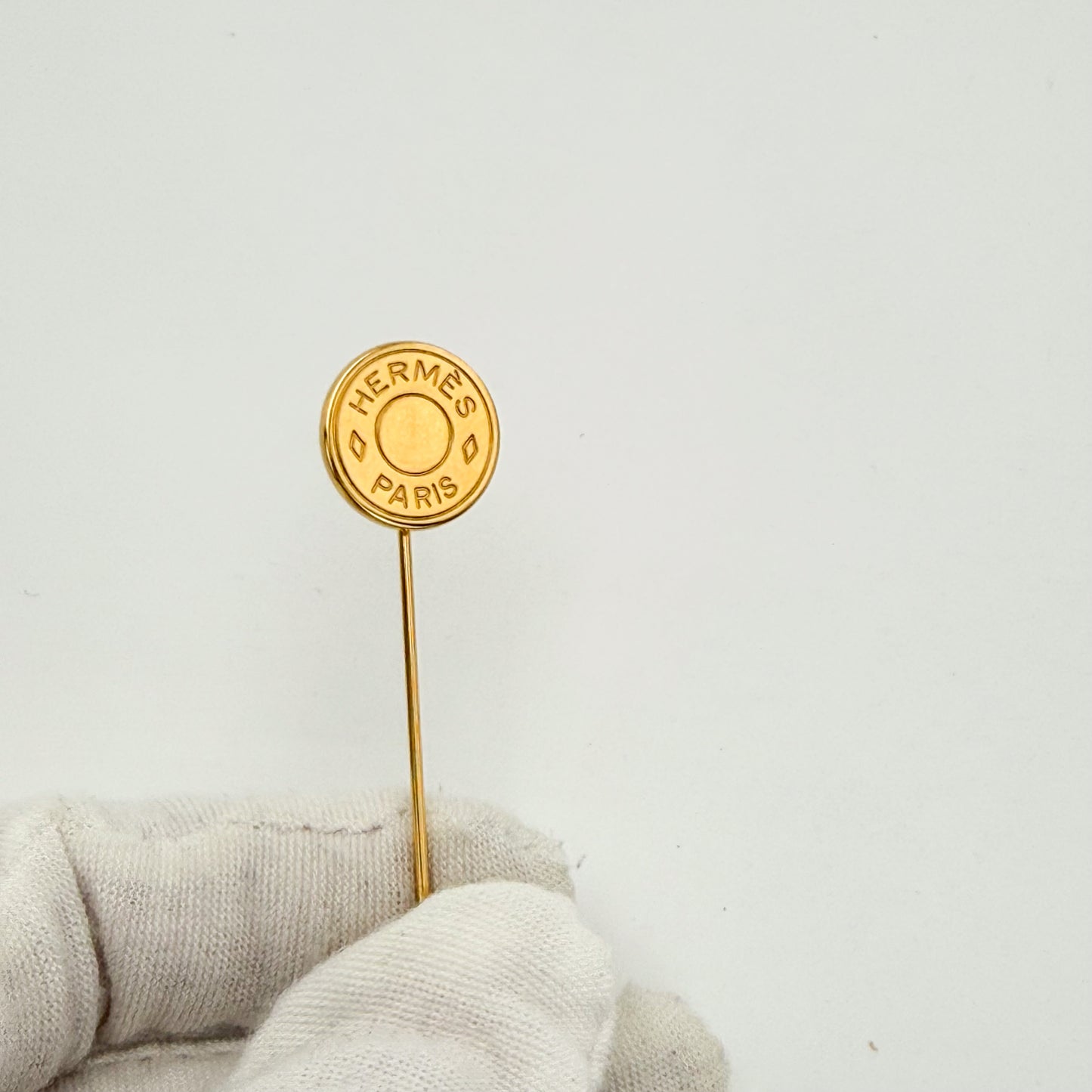 Hermès Clou de Selle Gold-Tone Pin Brooch