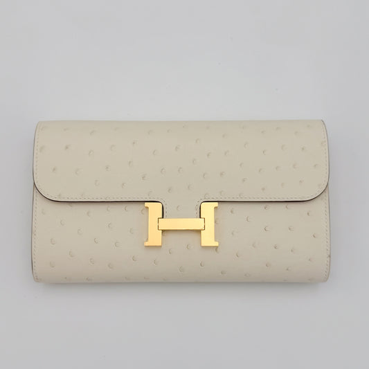 Hermès Constance To Go in Nata Ostrich Leather with Gold Hardware