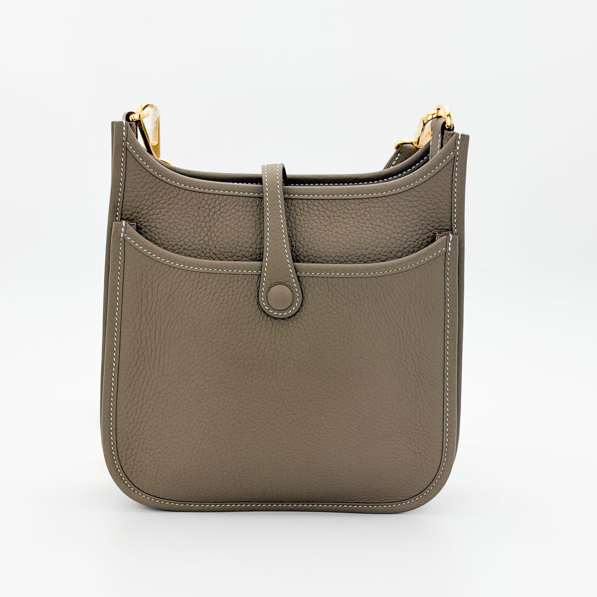 Hermès Evelyne III 23 Étoupe Clemence leather crossbody bag, back view