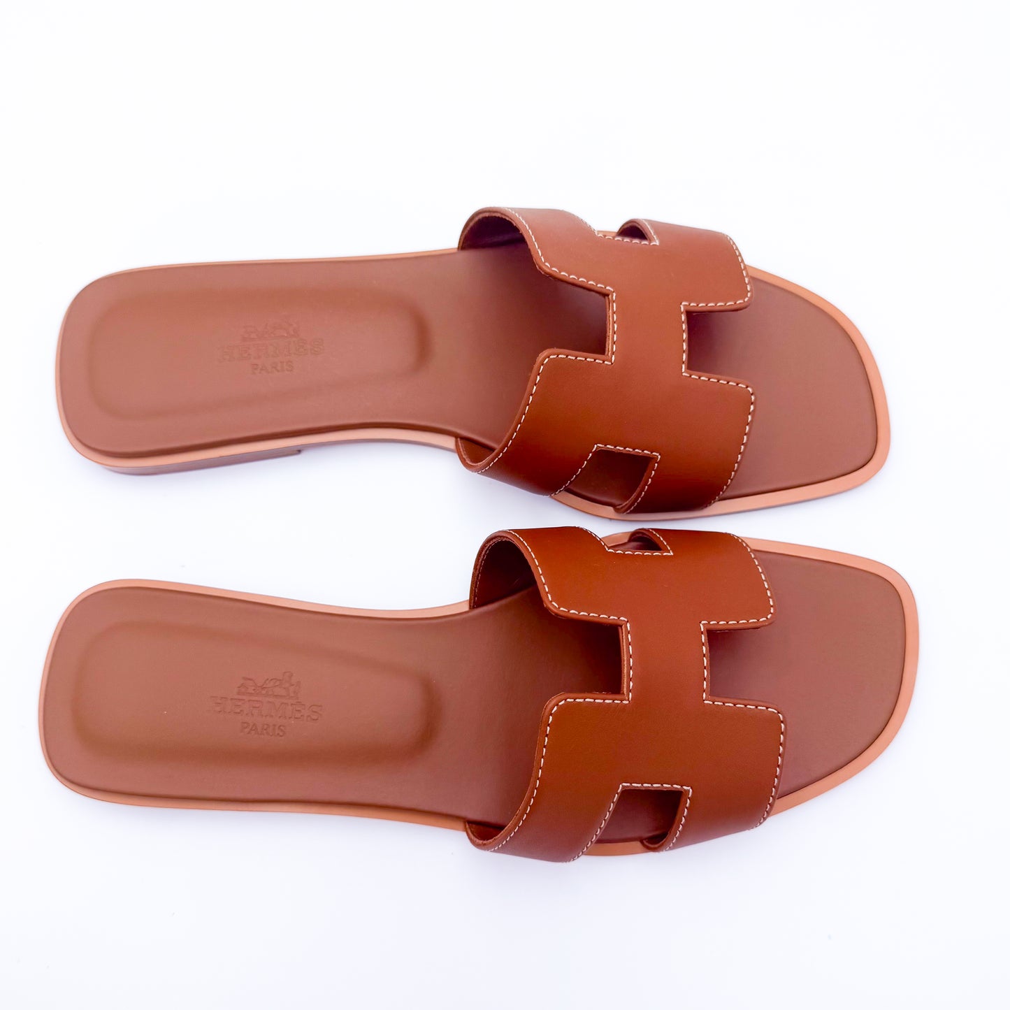 Hermès Oran Sandals Gold Leather - Size 36.5