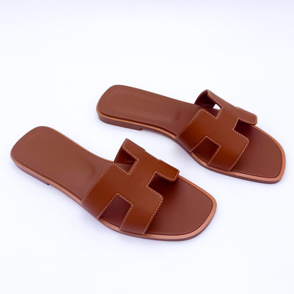 Hermès Oran Sandals Gold Leather - Size 36.5