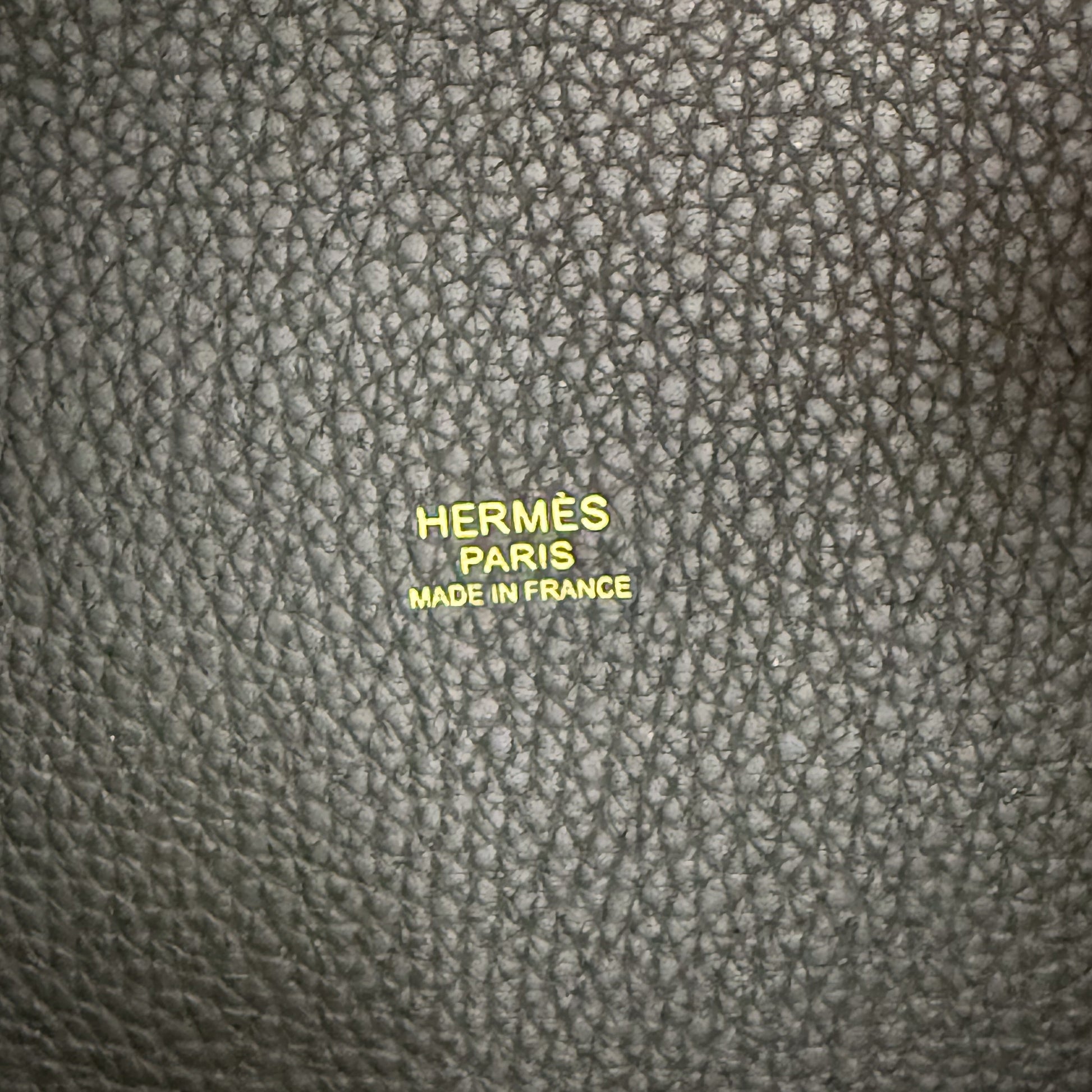 Hermès Picotin 18 Lock view of interior brand stamp on base of the bag