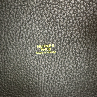 Hermès Picotin 18 Lock view of interior brand stamp on base of the bag
