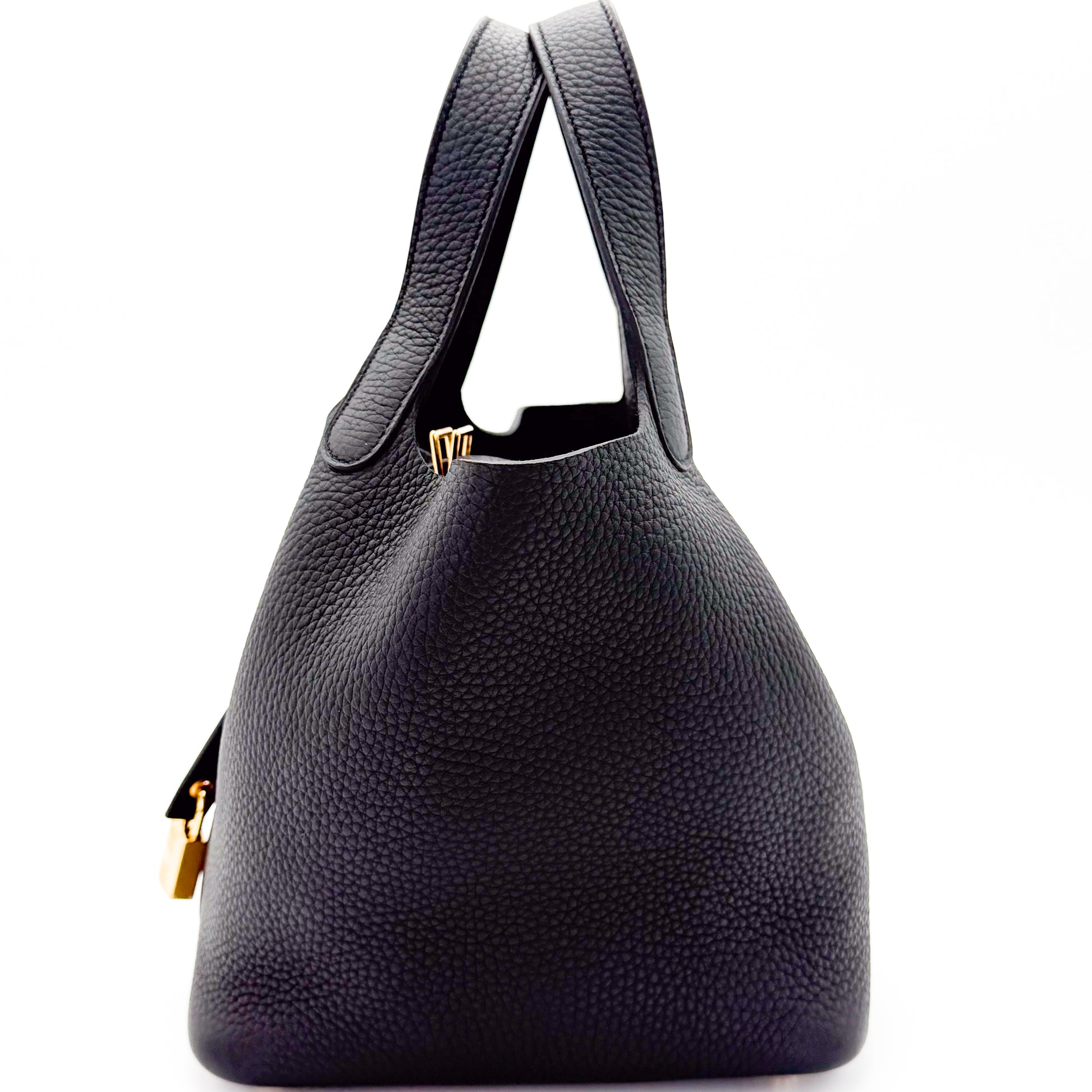 Hermès Picotin 18 Lock in Clemence Noir Leather