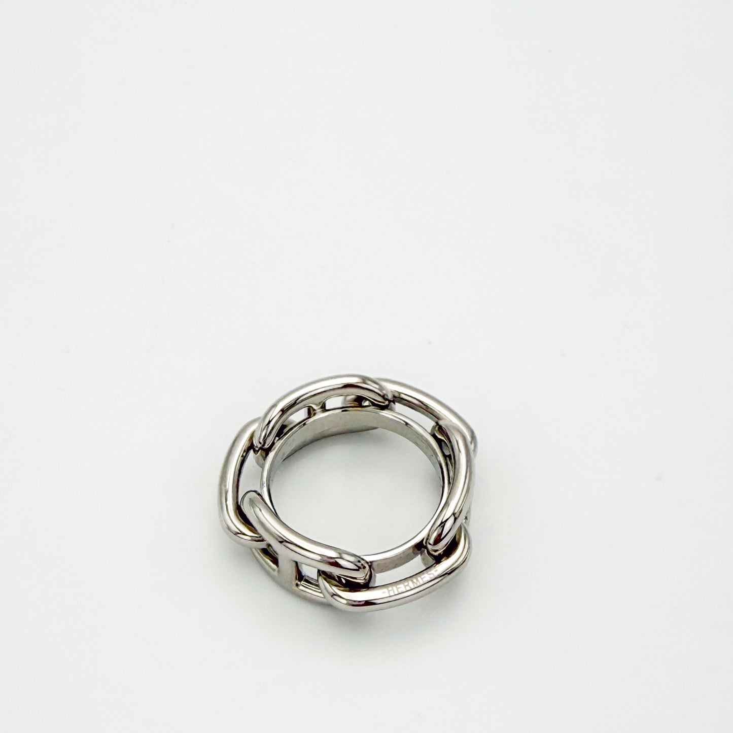 Hermès Regate Chaine d’Ancre Scarf Ring in Palladium Finish