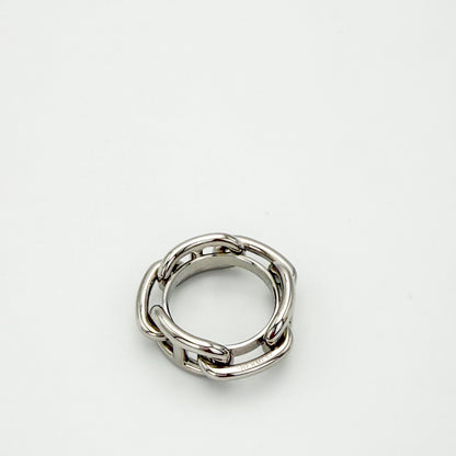 Hermès Regate Chaine d’Ancre Scarf Ring in Palladium Finish