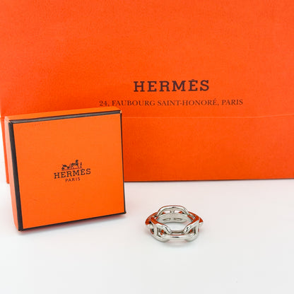 Hermès Regate Chaine d’Ancre Scarf Ring in Palladium Finish