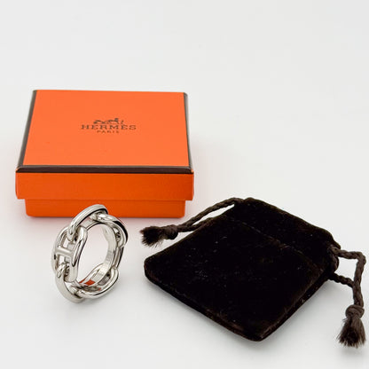 Hermès Regate Chaine d’Ancre Scarf Ring in Palladium Finish
