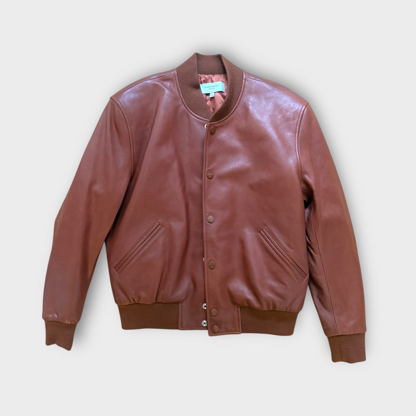 Equipment Leather Bomber Jacket