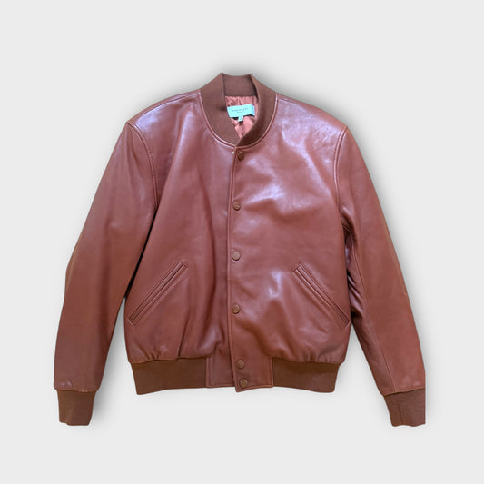 Equipment Leather Bomber Jacket