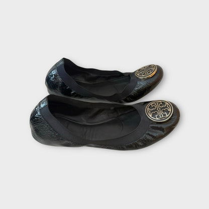 Tory Burch Black Patent Flats - Size 7