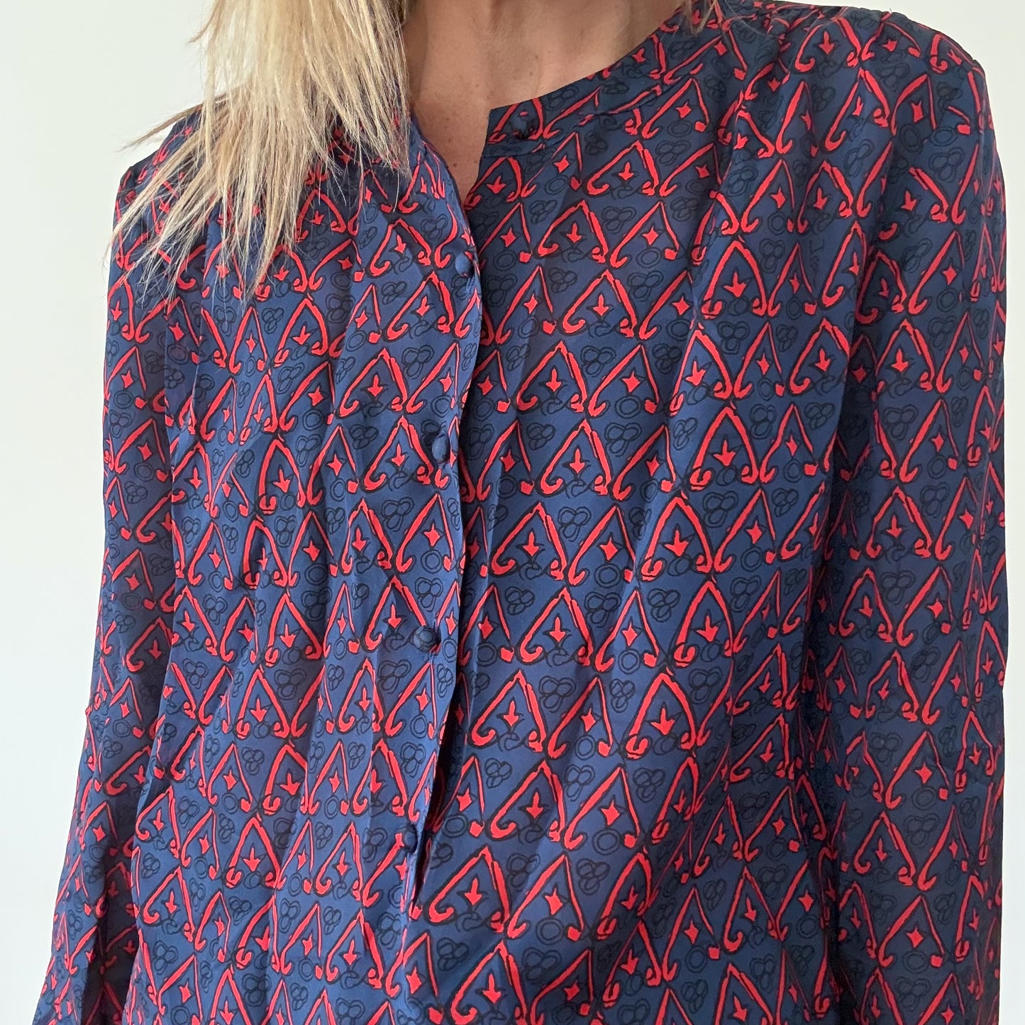Issa London Printed Silk Blouse - Size 8